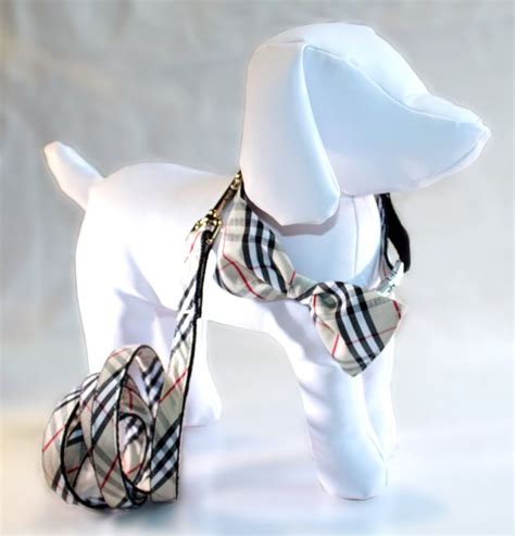 small dog chest harness burberry|Burberry bow tie dog collar.